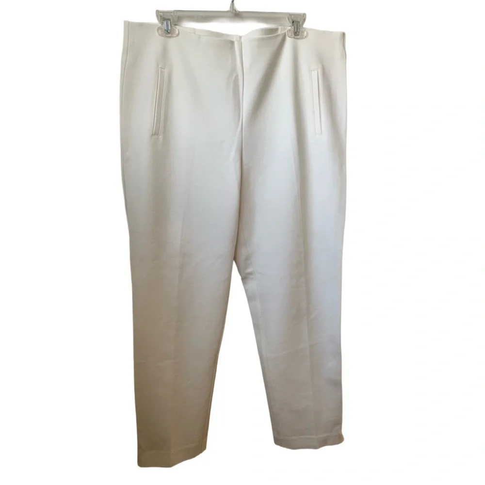 CHICO’S Women’s Off White Heavy Weight Pull On Rayon Nylon Spandex Pants